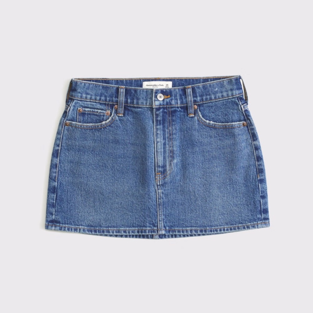 Abercrombie- Mid Rise Denim Mini Skirt